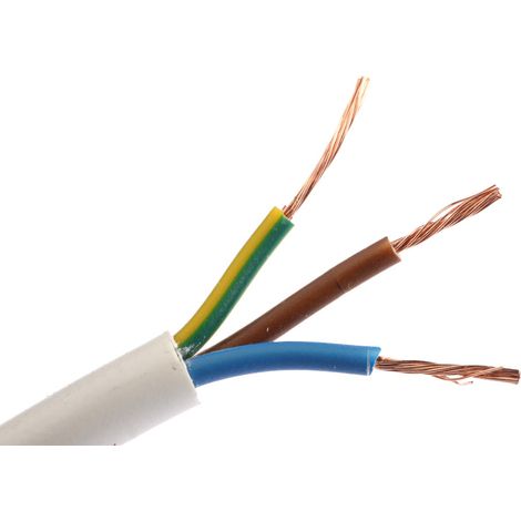 Câble d'alimentation RS PRO 3G2,5 mm², gaine PVC Blanc, 100m ( Prix pour Bobine de 100 Mètres )