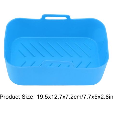 Ortviai Panier en silicone pour friteuse air Ninja DZ201 Foodi 8QT – 2 pièces bleues, résistant à 230 °C, antiadhésif (1/4)