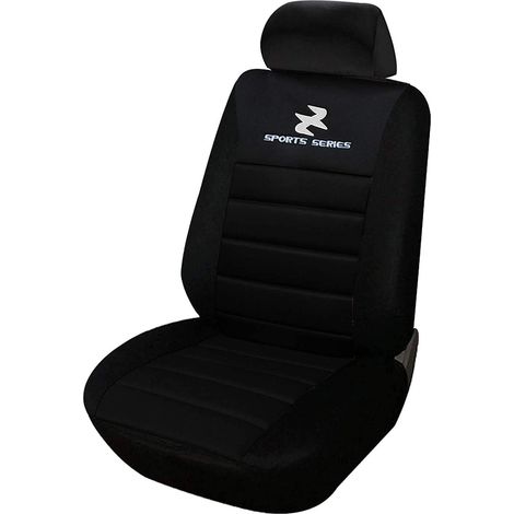 WOLTU 1x Fundas de Asiento para Coche Universal Delantero Cubierta para Asiento Automóvil sin Bolsa de Aire 100% Poliéster Negro