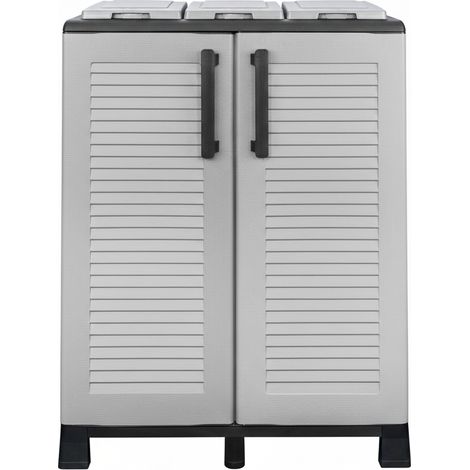 Armoire mi-hauteur en polypropylène de la ligne ECO, pratique pour une utilisation maximale de l'espace, L 680 x P370 x H 900 mm.