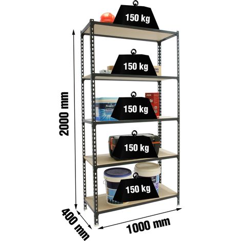 Simonrack Metallregal Anthrazit Holz Robust