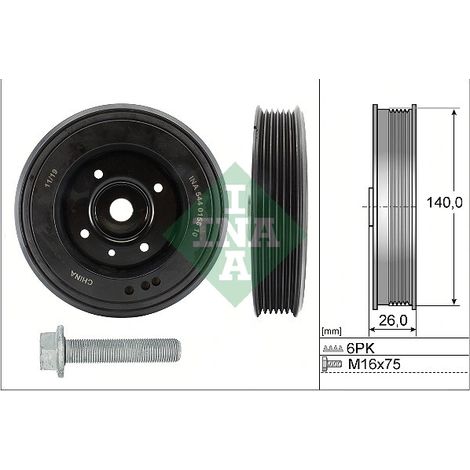 Kit de poulies, vilebrequin INA 544 0158 20 AUDI 06H105243C 06H105243F WHT001760