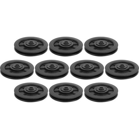 Juego de 10 poleas universales de nylon con rodamientos de 100 mm, aptas para equipos de gimnasio. (1/5)