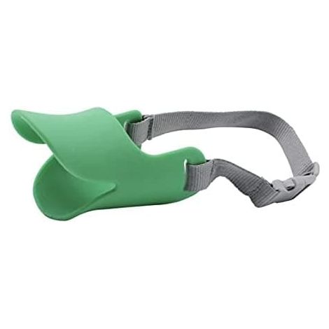 Muselière en silicone pour petits chiens, en forme de bec de canard, verte. (1/5)
