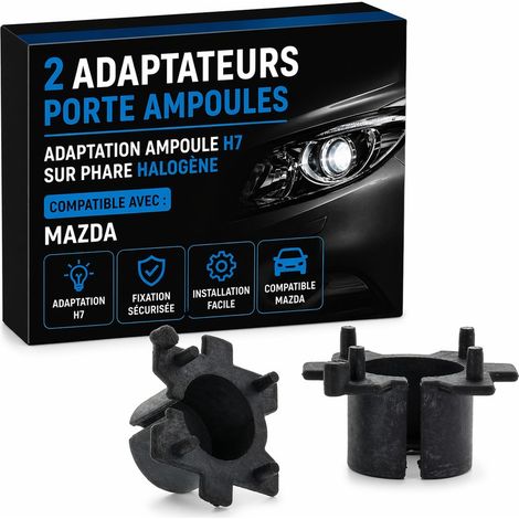 2 Adaptateurs Porte Ampoules Mazda - ADAPTATION AMPOULE H7 SUR PHARE HALOGÈNE (1/5)