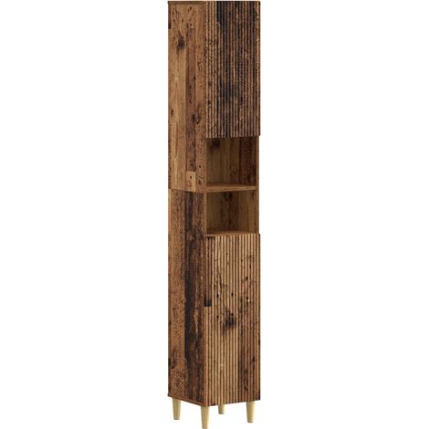vidaXL Armadio da Bagno con Ripiano Aperto ARNHEM Legno antico (1/5)