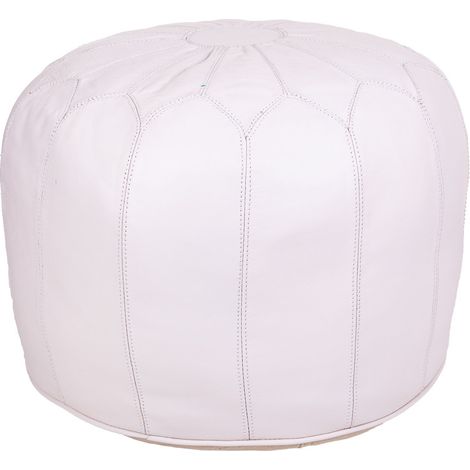 Puff de piel blanco 48x48x38