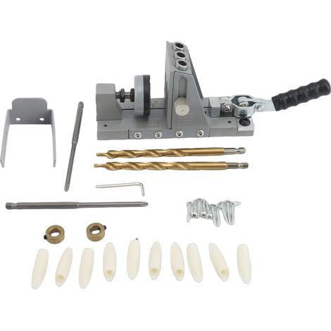 9,5-mm-Taschenlochbohrlehren-Set, DIY-Holzbearbeitungs-Positionierungshilfe, 15-Grad-Bohrwinkel, hohe Präzision. (1/5)