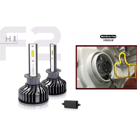 Set kompakter Mini-LED-Diodenlampen H8/H9/H11, 12V/24V, 72W, 10000 lm — für Scheinwerfer, CAN-Bus fehlerfrei