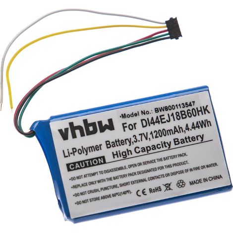 vhbw 1x Batterie compatible avec Garmin Approach G8 GPS, appareil de navigation (1200mAh, 3,7V, Li-polymère)