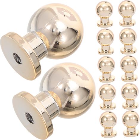 de 12 boutons de tiroir boule en or brossé pour armoires (1/5)