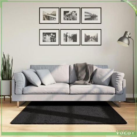 Tapis - FAFEISY - OVIEDO - 120x120 cm - Carré noir - 100% polyester (1/5)