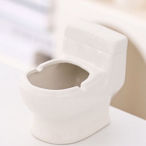Cendrier Forme Toilette - Céramique - Décoration Intérieure Salle De Séjour Bureau - 1 Pièce (1/5)
