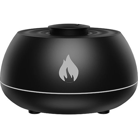 Lntyq Flame Aroma Diffuseur d'huiles essentielles humidificateur 7 Couleurs de Flamme, pour la Maison, la Chambre, Le Yoga, Le Bureau, avec Protection d'arrêt Automatique sans Eau (Black)