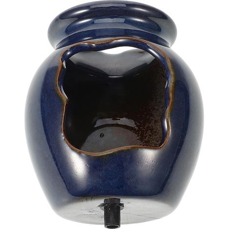 Pot en Céramique Bleu pour Fontaine de Jardin Cascade Décorative, Facile à Installer Aquarium ou Bassin Extérieur (1/5)