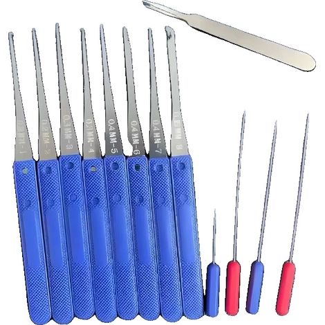 Kit di attrezzi da fabbro, grimaldelli di precisione, impugnatura ergonomica, 13 pezzi (1/2)