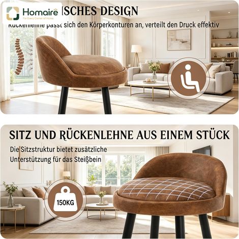 Brauner Metallstuhl 36,5 x 36,5 x 78,5 cm HOMAIRE (1/5)