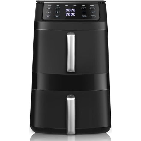 Air Fryer XXL 11L, Friteuse Sans Huile Double Compartiment Superposé, Air Fryer 2 Compartiments, 2500W, 6 Fonctions, 8 Recettes, Lavable au Lave-Vaisselle, Économe en Énergie (1/5)