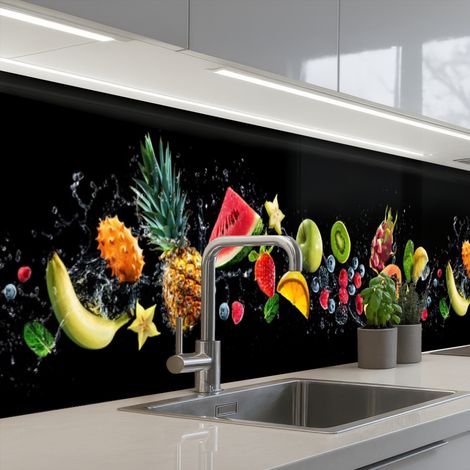 SALPICADEROS DE COCINA Splash - Fruta - Negro 500x80 (1/5)