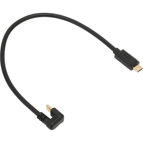 Câble USB-C Mâle à Mâle 12 Pouces, 10 Gbps, Angle Droit pour Transfert Rapide et Charge (1/5)