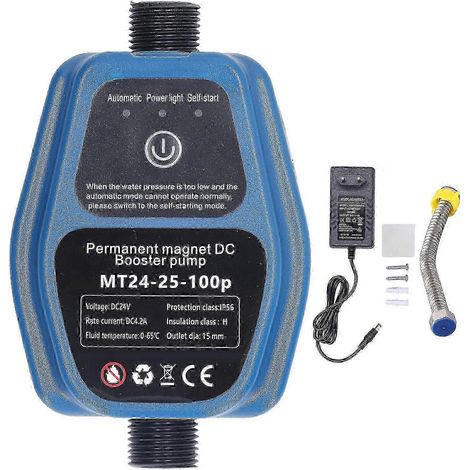 Pompe de surpression automatique de douche avec capteur intelligent 24 V 100 W, indice de protection IP56, compatible 100-240 V, 26 secondes (1/5)