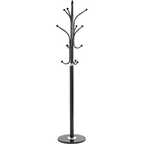 Garderobenständer aus Chrom, Schwarz, Marmor und Metall – Maße: H 179 cm x Ø 40 cm, Stil: Modern (1/4)