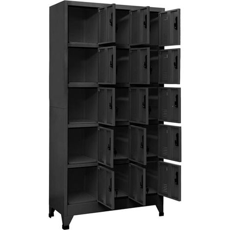 Armoire de Rangement en Acier 90x40x180 cm, Casier Métallique Gris Anthracite avec Cloisons, Meuble de Stockage Robuste pour Bureau et Garage (1/5)