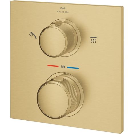 GROHE Thermostat-Brausebatterie Allure 291812, integrierte 2-Wege-Umstellung, Fertigmontageset für Rapido SmartBox, cool sunrise gebürstet (1/5)