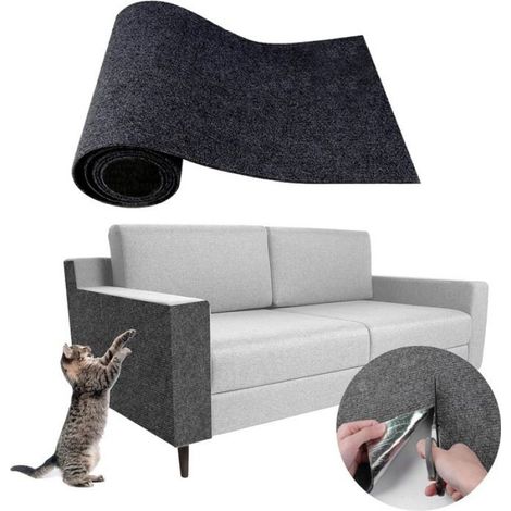Tapis Griffoir Chat - Feutre Adhésif 100 x 60 cm - Protection Canapé et Meubles Contre les Griffes - 1 Pièce (1/5)