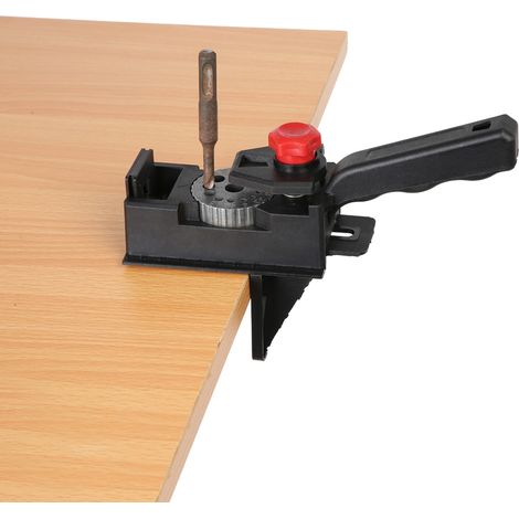 Bohrpositionier- und Begrenzungsvorrichtung für die Holzbearbeitung (Heimwerkerbedarf) mit Begrenzungsringen für Bohrer von 3 bis 12 mm (1/5)