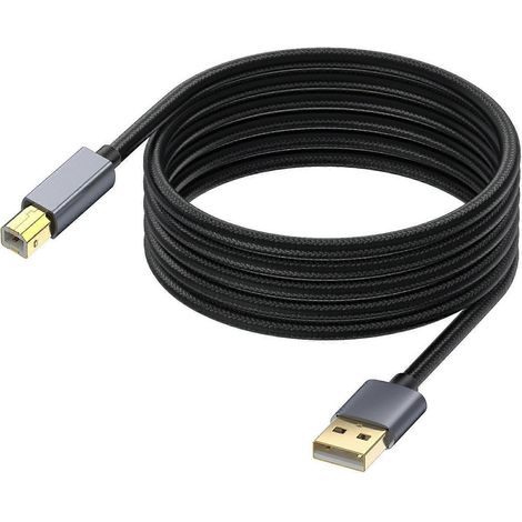 Câble USB pour imprimante 10 m USB 2.0 Type A mâle vers B mâle, câble de scanner haute vitesse pour HP, Canon, Dell, Epson (1/5)