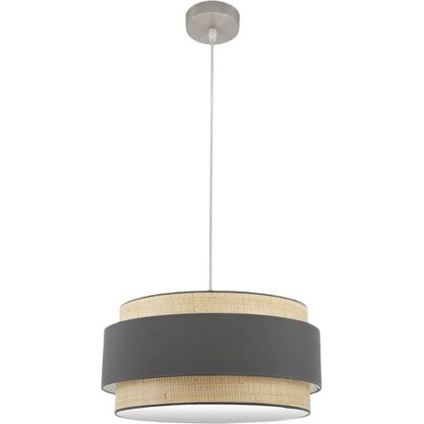 Lampada a sospensione modello Kandy 2xE27 naturale/grigio dimmerabile FABRILAMP (1/2)