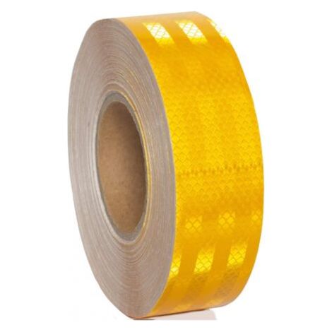 QORVA-Bande réfléchissante 45 x 5 cm, bande d'avertissement réfléchissante pour panneau d'avertissement proéminent, sécurité routière, haute visibilité et intensité, jaune.