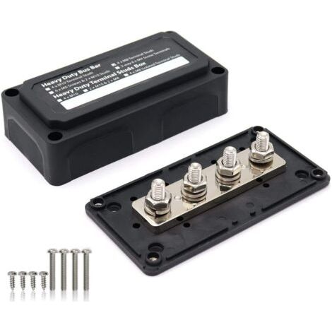 BusBar Box - Boîte de barre de collecte - 300 A - 48 V CC - Bloc de distribution pour modules haute performance - Avec 4 boulons de raccordement M8 (1/5)