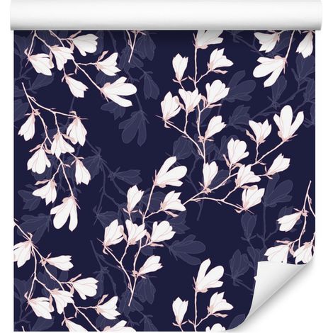 Papier peint à motifs de fleurs de magnolia pour salon et chambre, 50 x 1000 cm (1/5)