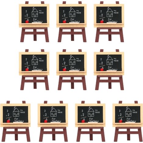 Lot de 10 mini chevalets tableau noir réalistes pour poupée 1/12 1/6, adorables petits tableaux à craie avec support (1/5)