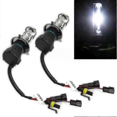 ampoules bi-xénon H4 6000K 35W feux de route/croisement pour phares de voiture (ampoules blanches HID).