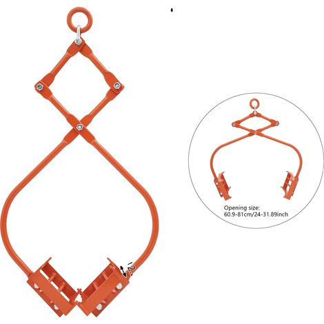 Pince de levage en pierre, construction robuste, ouverture réglable, Orange (1/2)