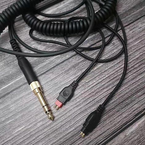 Câble audio pour casque à ressort, cordon de connexion en spirale, câble de rechange extensible pour écouteurs, fil de raccordement rétractable, accessoire Hi-Fi. (1/5)