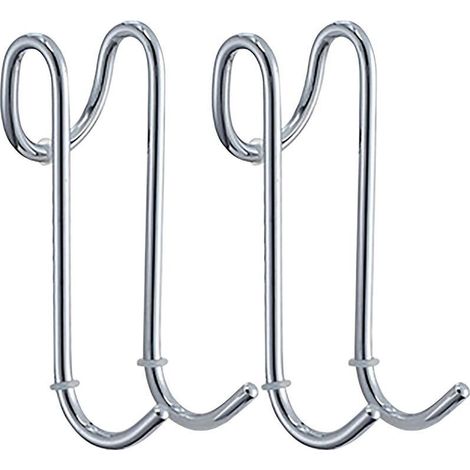 Crochets de clôture enduits de poudre blanche à suspendre (argent, taille unique) (1/5)