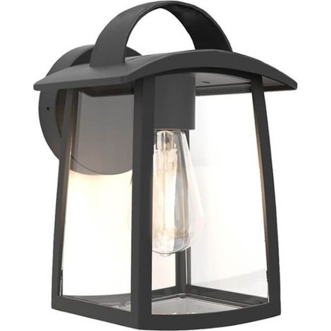 Applique extérieur Kelsey noire E27 IP44 alu-verre Lutec (1/2)
