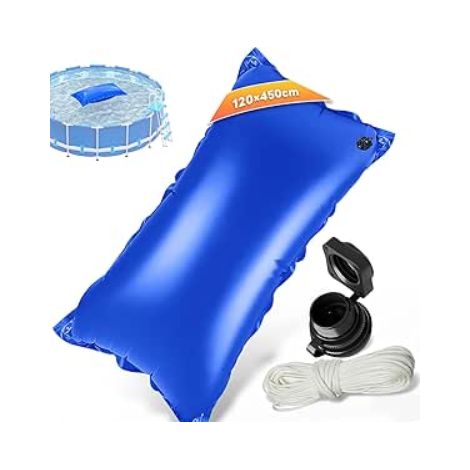 Flotteur Hivernage Piscine 120 x 450CM Coussin Hivernage Piscine Piscines Rondes Rectangulaires Ballon Hivernage Piscine Hors Sol Valves Gonflage Doubles Cordes Kit Réparation (1/5)