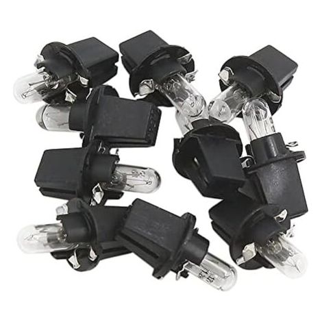 10 bombillas LED T5 de 12 V CC y 1,2 W para salpicadero, color amarillo brillante, para interior de coche.