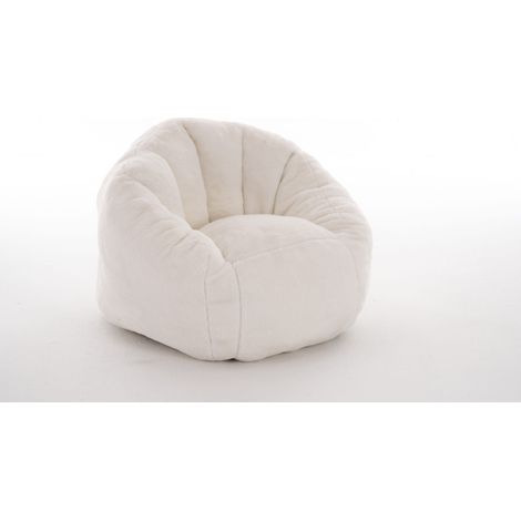 Sillón puff infantil de poliéster suave beige 75 x 70 x 52 cm (1/4)