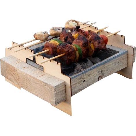 GRIGLIA PORTATILE BARBECUE BBQ USA E GETTA DI LEGNO PASQUETTA ECO-FRIENDLY (1/5)