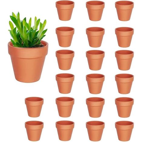 20 Terracotta Pots 4.5 cm Bucket Seedling Flowers Baked (1/5)