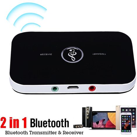Adattatore trasmettitore audio Bluetooth con cavo da 3,5 mm, trasmettitore e ricevitore, wireless portatile per auto, TV, altoparlanti Hi-Fi, cuffie, wireless a bassa latenza