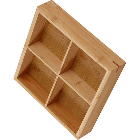 Plateau en bois compartimenté à plusieurs niveaux, plateau de service pour restaurants de fondue chinoise, assiette à sushis, 4 compartiments (1/5)
