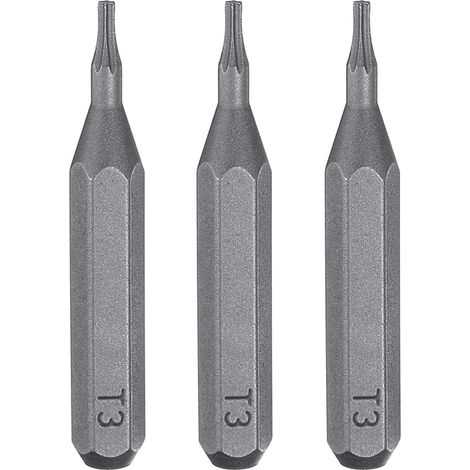 3pcs T3 Embout de Tournevis Torx 5/32" Tige Hexagonale 28mm Longueur Acier S2 Magnétique Tête Étoilée à 6 Pans pour Tournevis Manuels Électriques Réparation de Précision (1/5)