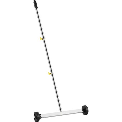 Balai magnétique à roues 43 cm, charge 4,5 kg, léger avec poignée réglable, ramasse clous et vis, garages et toiture (1/5)